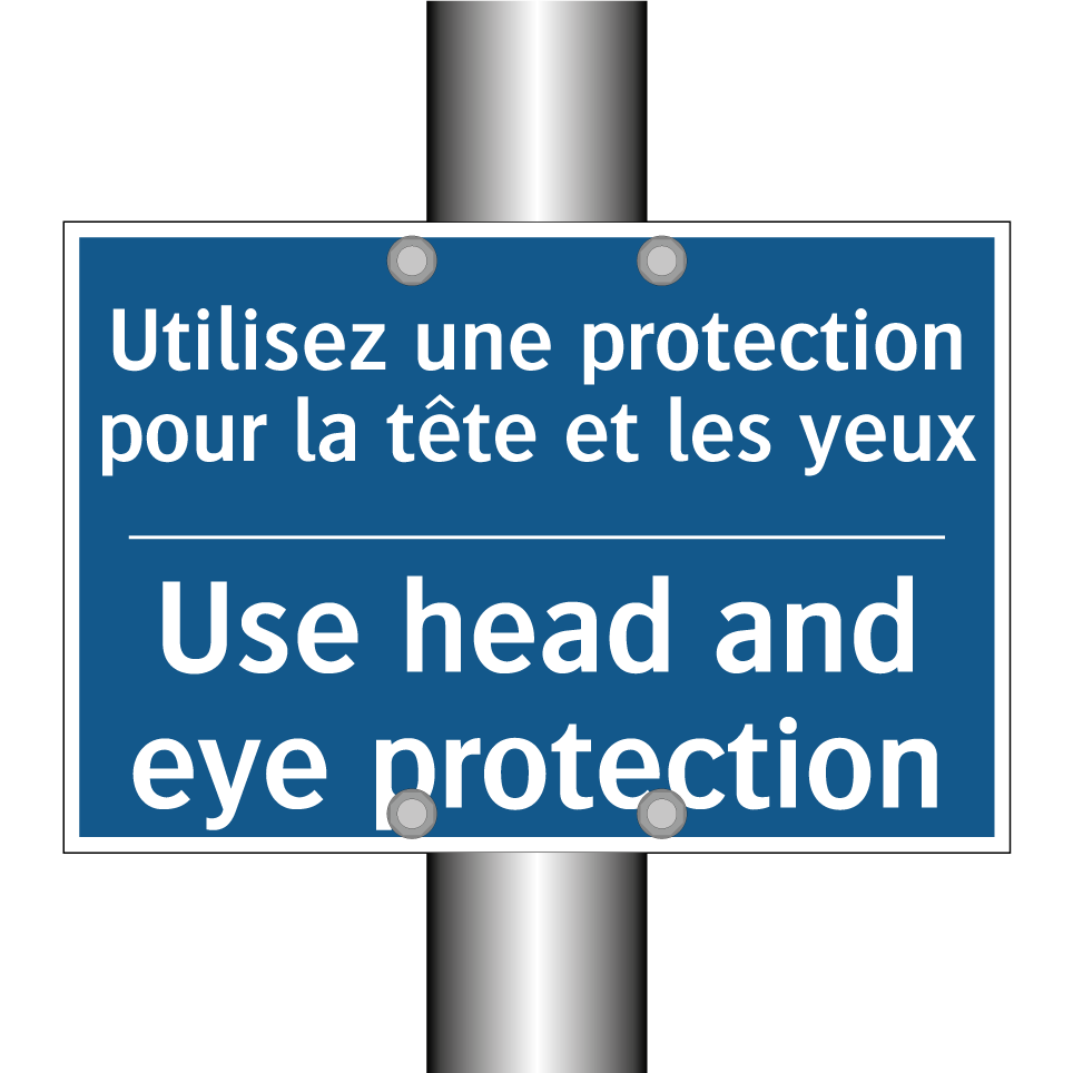 Utilisez une protection pour la  /.../ - Use head and eye protection
