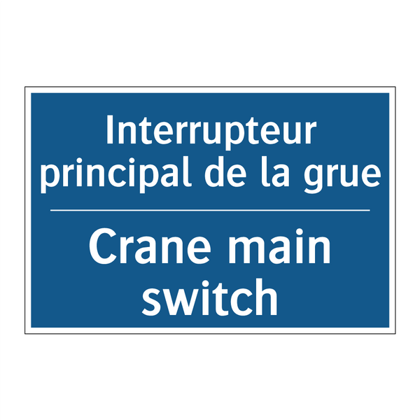 Interrupteur principal de la grue /.../ - Crane main switch