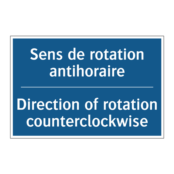 Sens de rotation antihoraire - Direction of rotation counterclockwise /.../