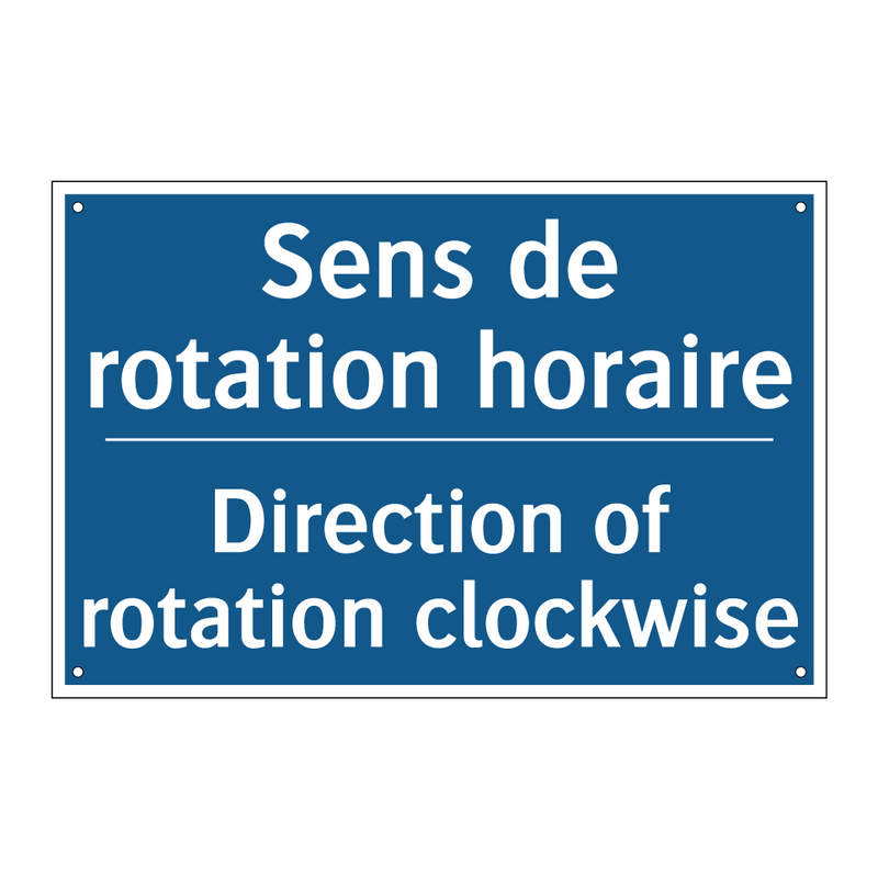 Sens de rotation horaire - Direction of rotation clockwise /.../