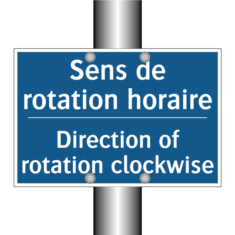 Sens de rotation horaire - Direction of rotation clockwise /.../