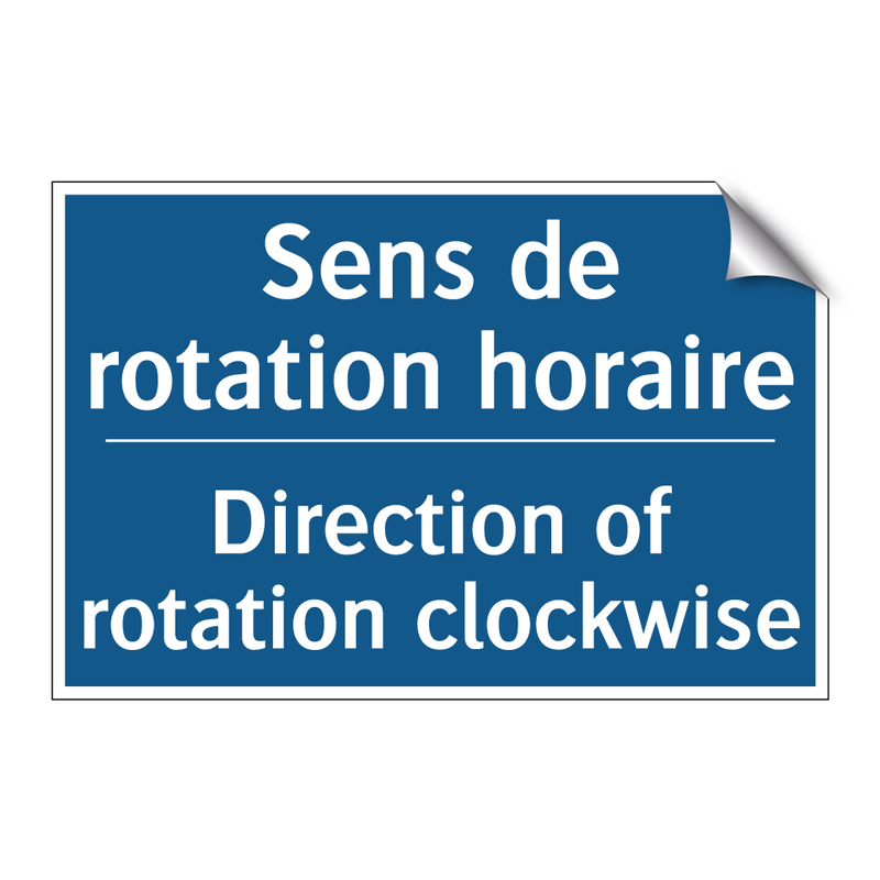Sens de rotation horaire - Direction of rotation clockwise /.../