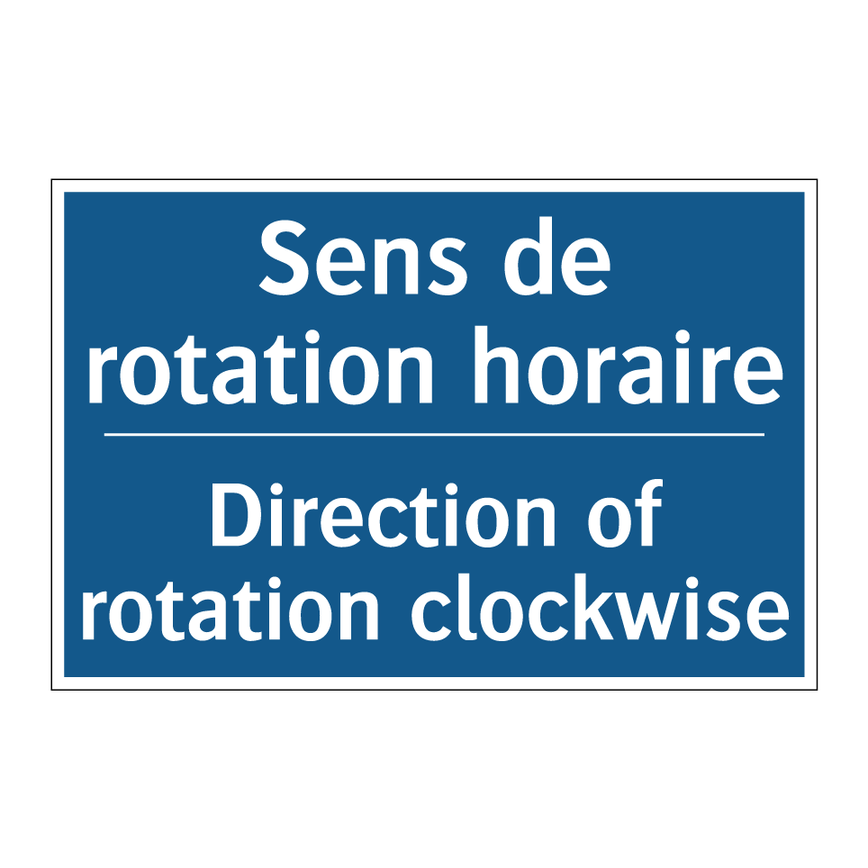 Sens de rotation horaire - Direction of rotation clockwise /.../