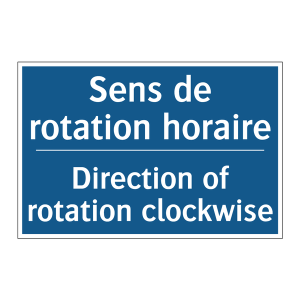 Sens de rotation horaire - Direction of rotation clockwise /.../