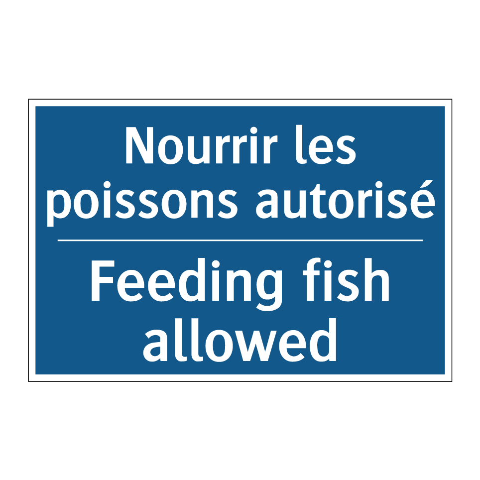 Nourrir les poissons autorisé - Feeding fish allowed