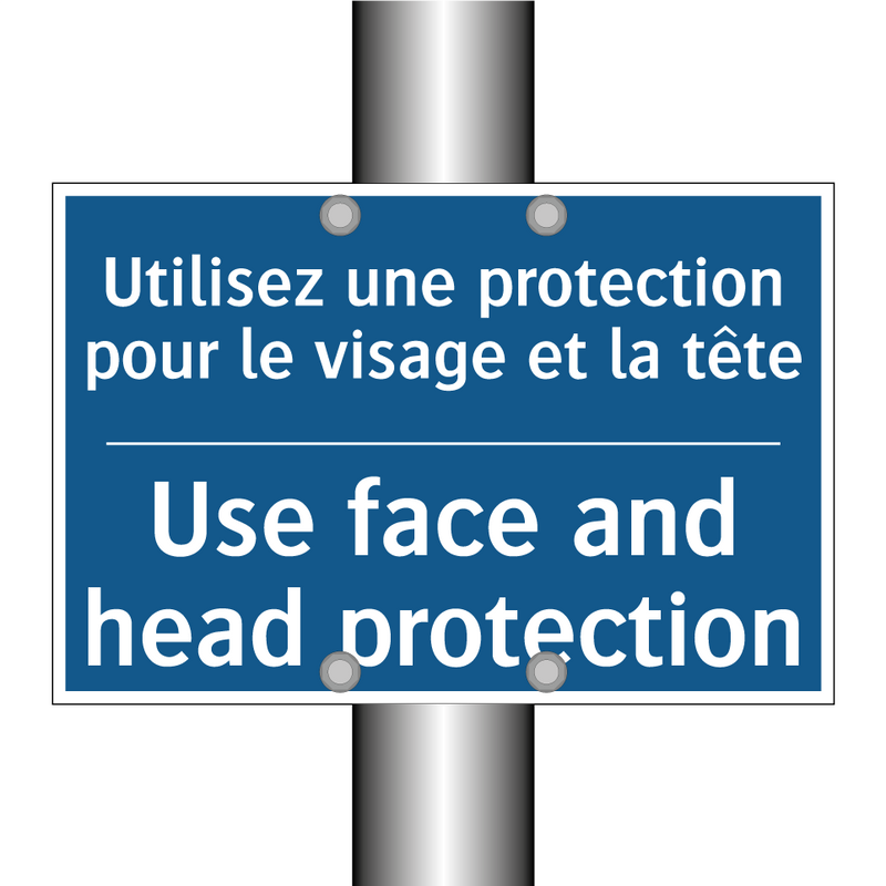 Utilisez une protection pour le  /.../ - Use face and head protection