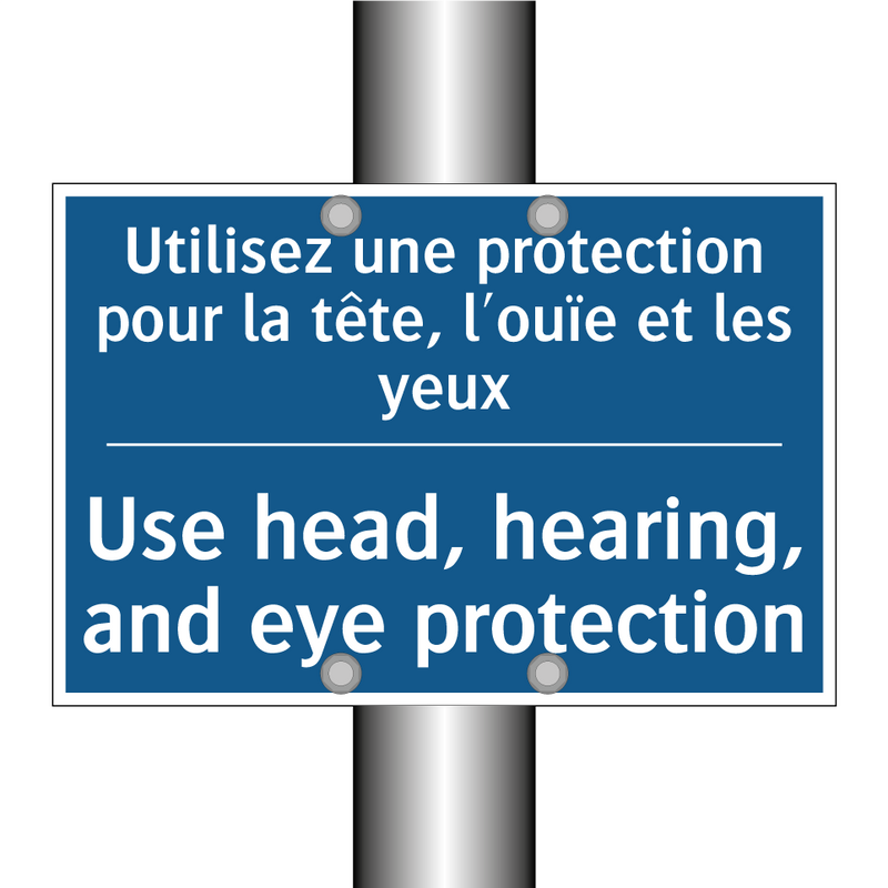 Utilisez une protection pour la  /.../ - Use head, hearing, and eye protection /.../