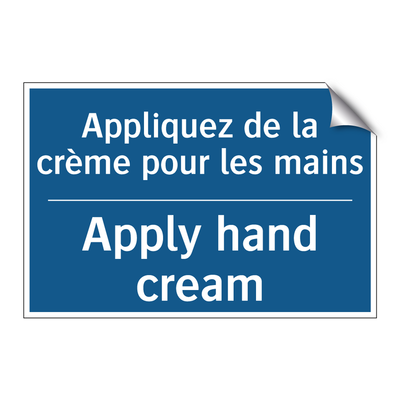 Appliquez de la crème pour les  /.../ - Apply hand cream