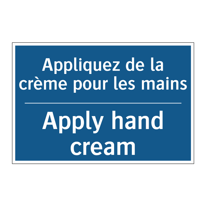 Appliquez de la crème pour les  /.../ - Apply hand cream