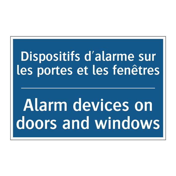 Dispositifs d'alarme sur les portes  /.../ - Alarm devices on doors and windows /.../