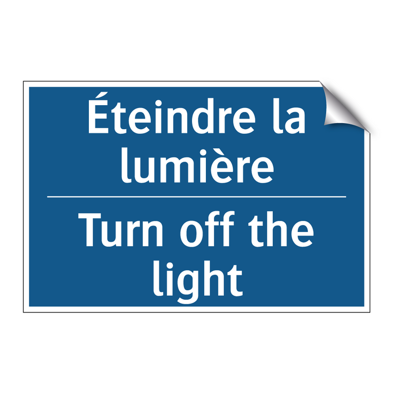 Éteindre la lumière - Turn off the light
