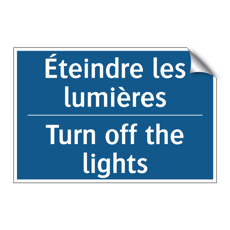 Éteindre les lumières - Turn off the lights