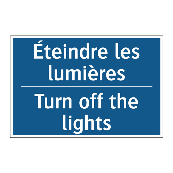 Éteindre les lumières - Turn off the lights