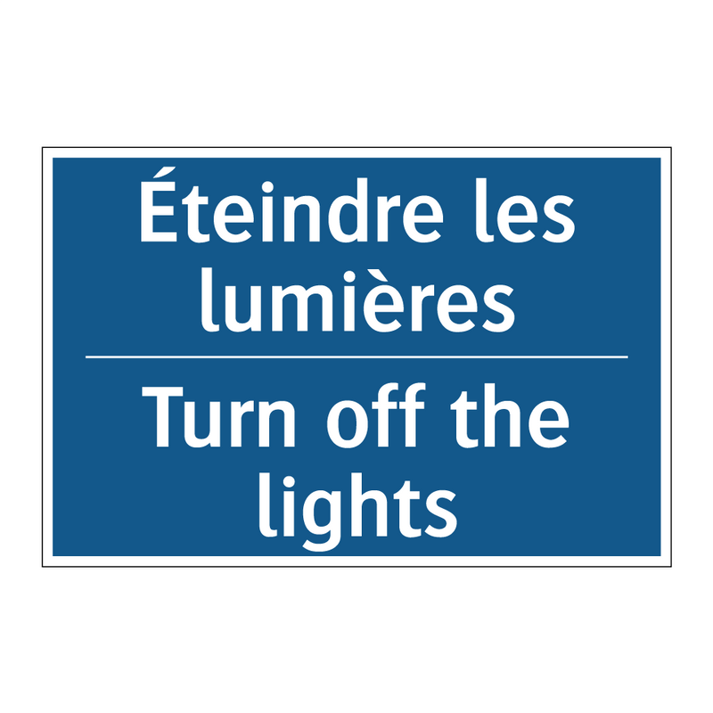 Éteindre les lumières - Turn off the lights