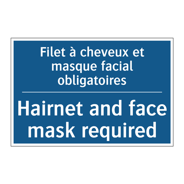 Filet à cheveux et masque facial  /.../ - Hairnet and face mask required