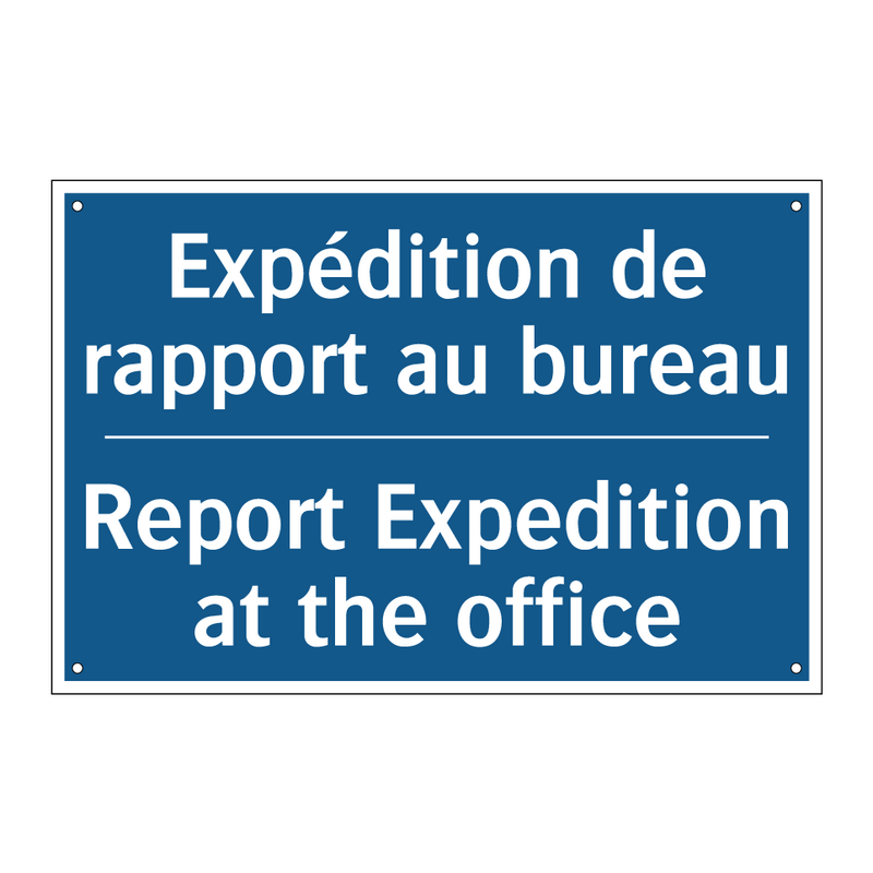 Expédition de rapport au bureau /.../ - Report Expedition at the office /.../