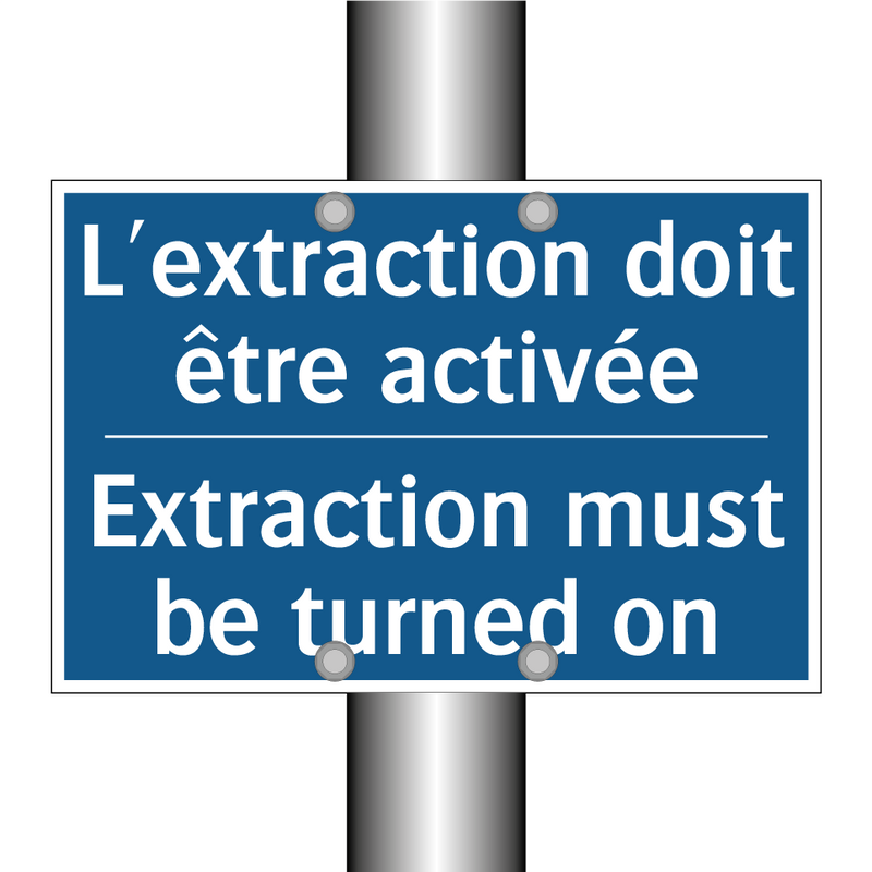 L'extraction doit être activée - Extraction must be turned on