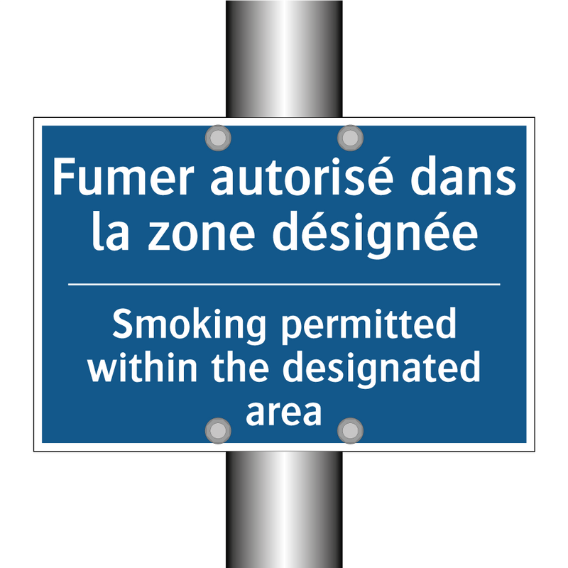 Fumer autorisé dans la zone désignée /.../ - Smoking permitted within the designated  /.../