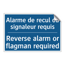 Alarme de recul ou signaleur requis /.../ - Reverse alarm or flagman required /.../