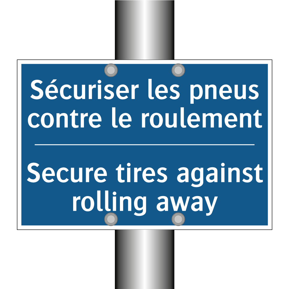 Sécuriser les pneus contre le  /.../ - Secure tires against rolling away /.../