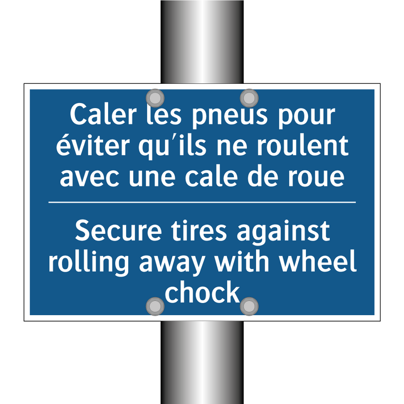 Caler les pneus pour éviter qu'ils  /.../ - Secure tires against rolling away  /.../