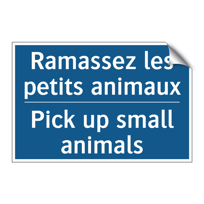Ramassez les petits animaux - Pick up small animals