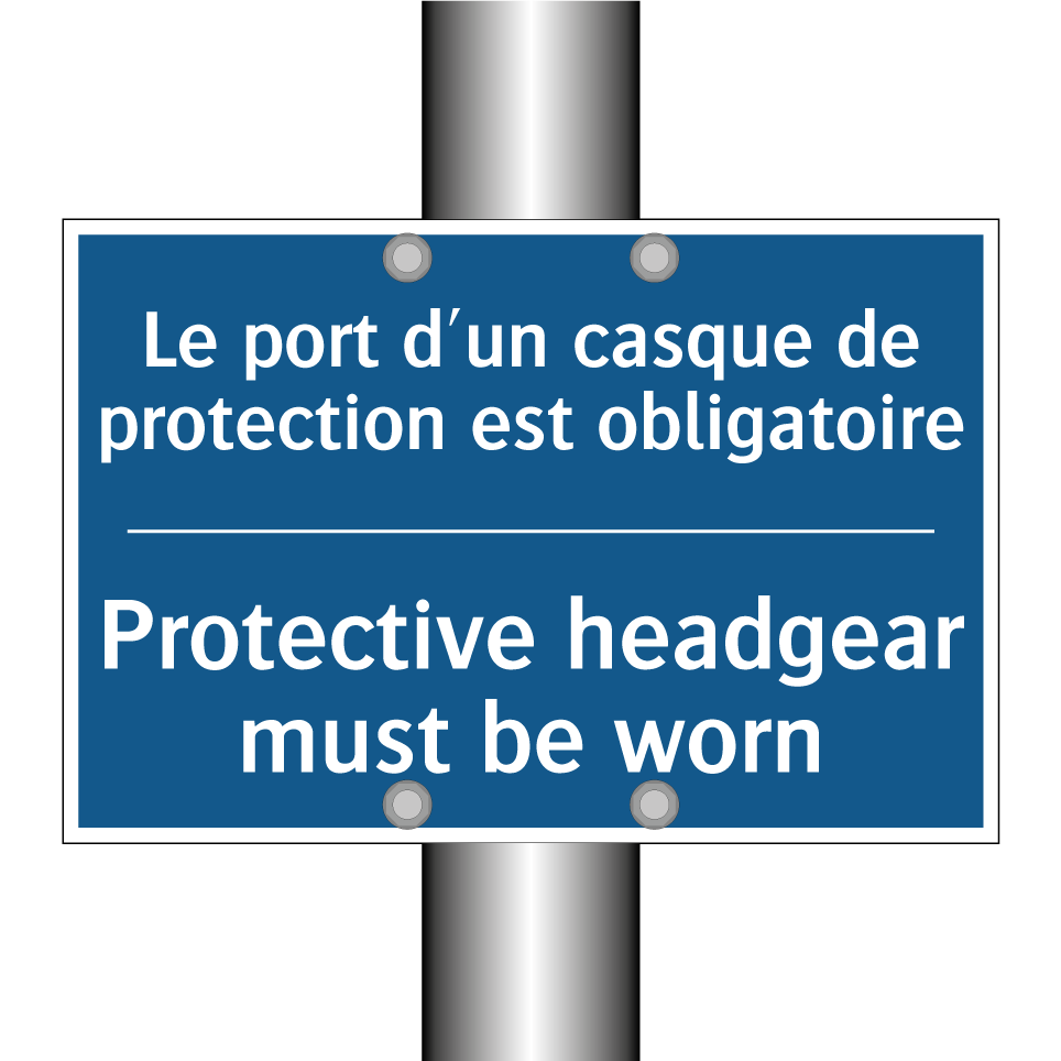 Le port d'un casque de protection  /.../ - Protective headgear must be worn /.../