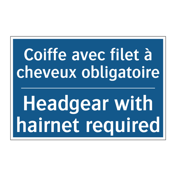 Coiffe avec filet à cheveux obligatoire /.../ - Headgear with hairnet required