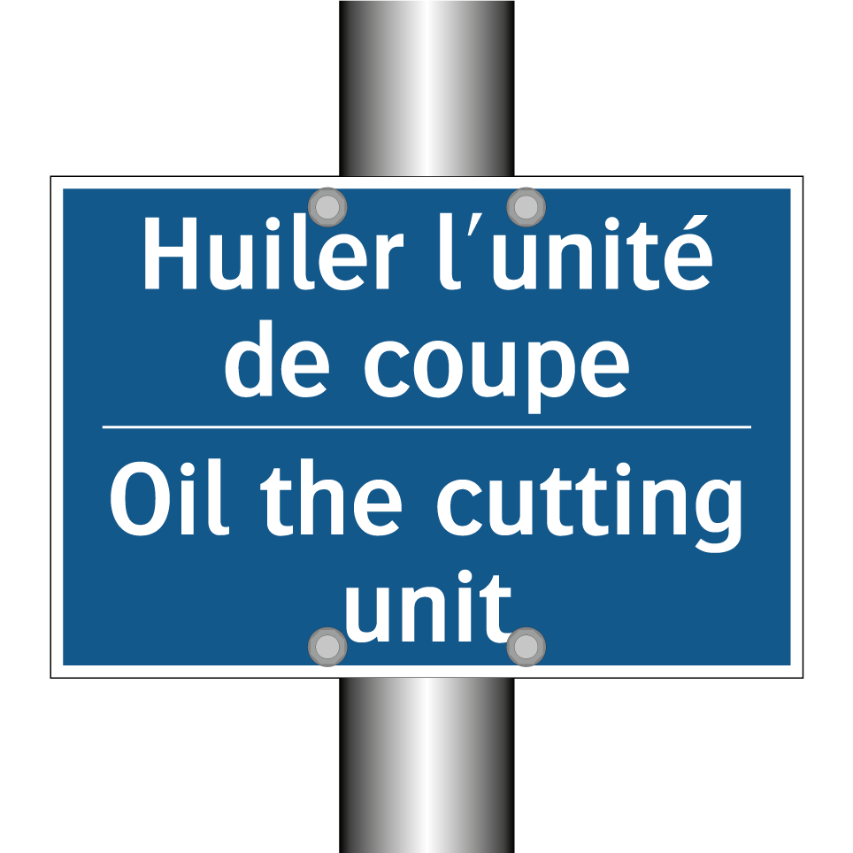 Huiler l'unité de coupe - Oil the cutting unit