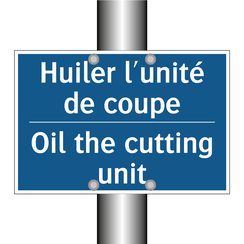 Huiler l'unité de coupe - Oil the cutting unit