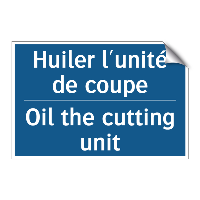 Huiler l'unité de coupe - Oil the cutting unit