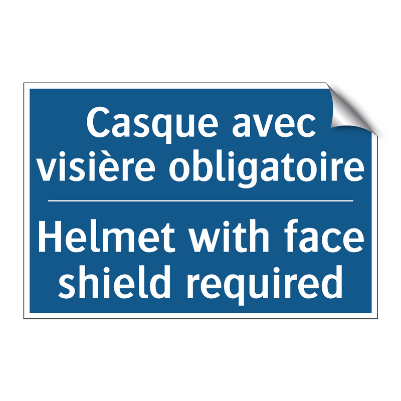 Casque avec visière obligatoire /.../ - Helmet with face shield required /.../
