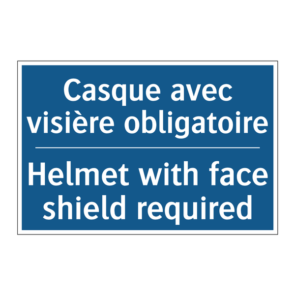 Casque avec visière obligatoire /.../ - Helmet with face shield required /.../