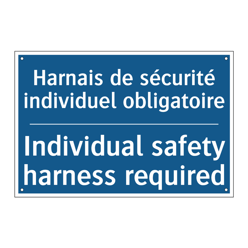 Harnais de sécurité individuel  /.../ - Individual safety harness required /.../