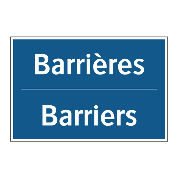 Barrières - Barriers