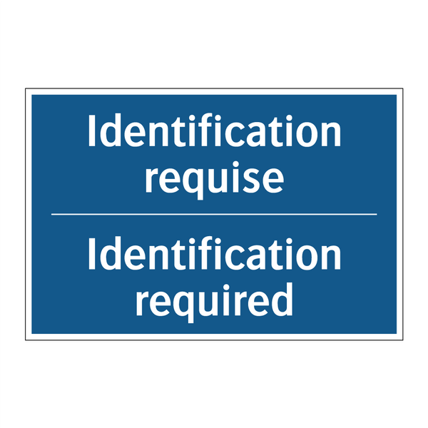 Identification requise - Identification required