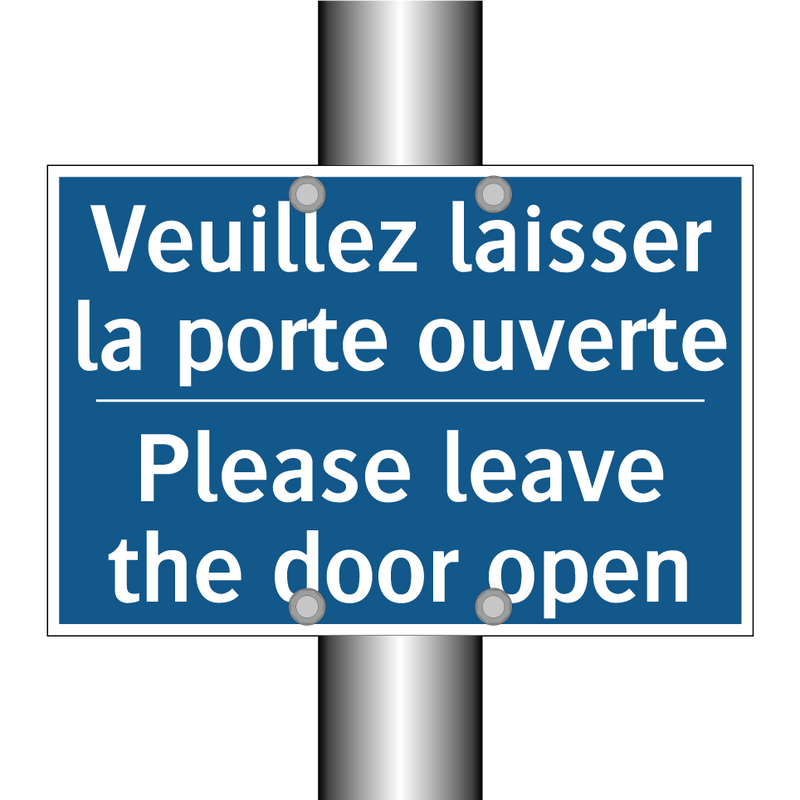 Veuillez laisser la porte ouverte /.../ - Please leave the door open
