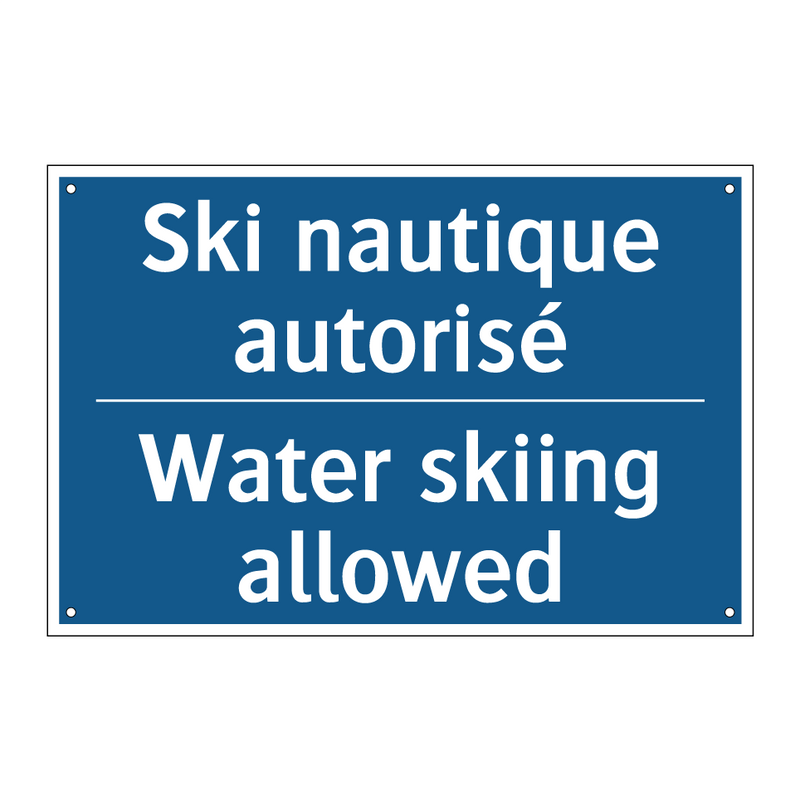 Ski nautique autorisé - Water skiing allowed