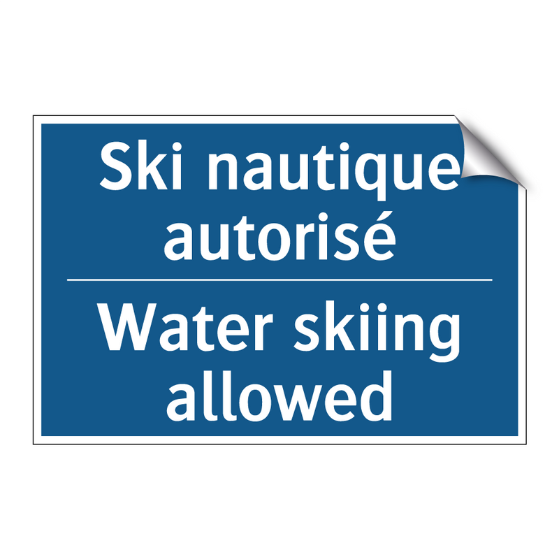 Ski nautique autorisé - Water skiing allowed