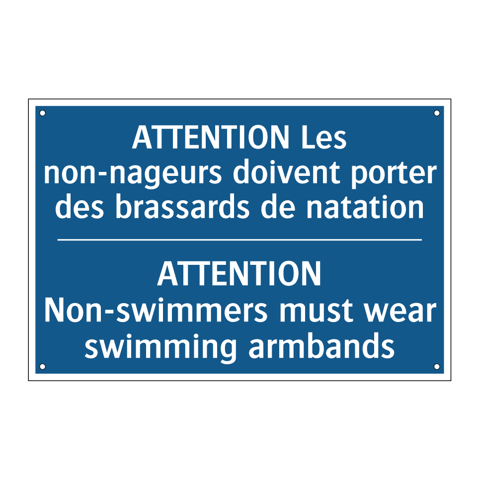 ATTENTION Les non-nageurs doivent  /.../ - ATTENTION Non-swimmers must wear  /.../