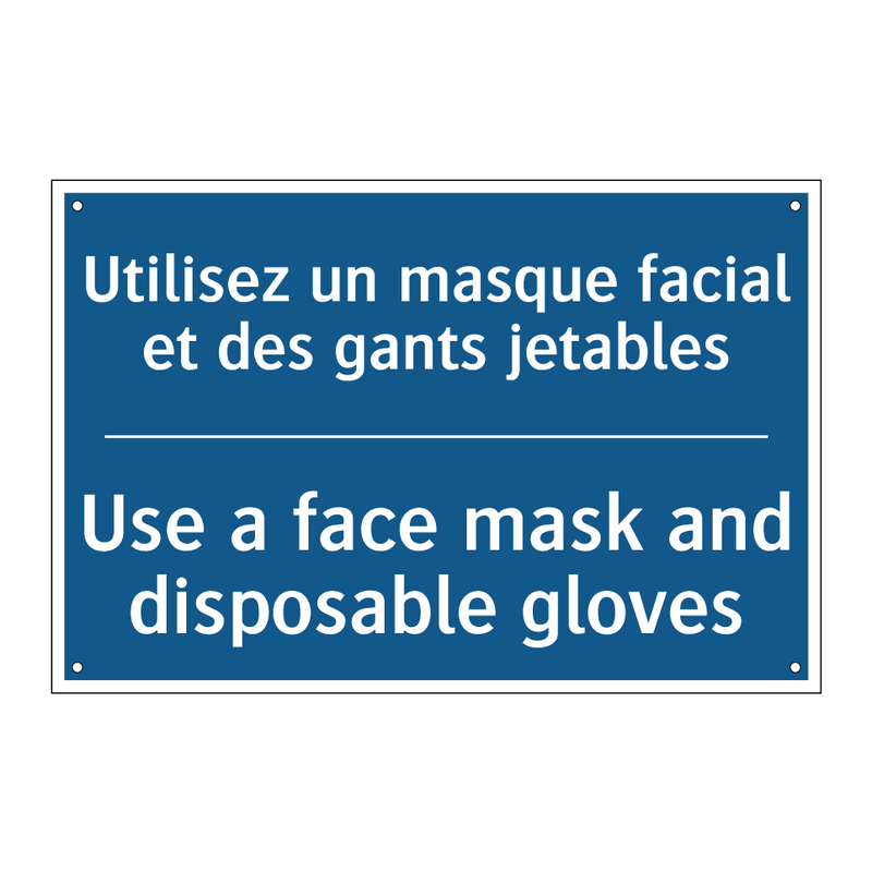 Utilisez un masque facial et des  /.../ - Use a face mask and disposable  /.../