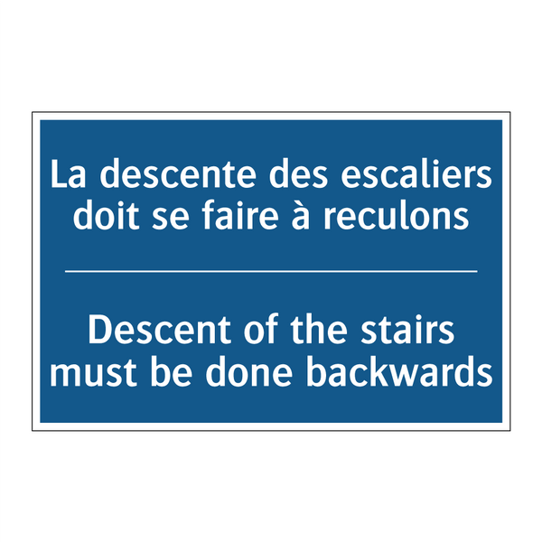 La descente des escaliers doit  /.../ - Descent of the stairs must be  /.../