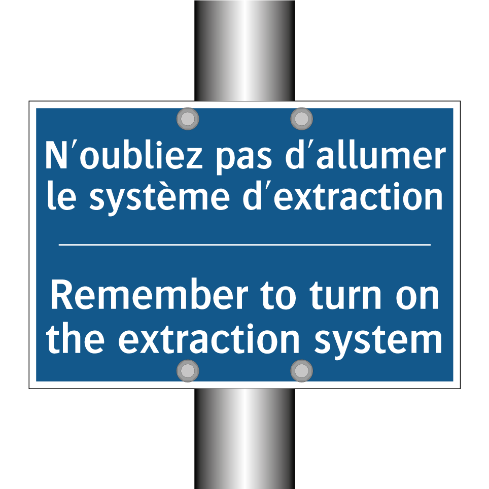 N'oubliez pas d'allumer le système  /.../ - Remember to turn on the extraction  /.../