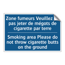 Zone fumeurs Veuillez ne pas jeter  /.../ - Smoking area Please do not throw  /.../