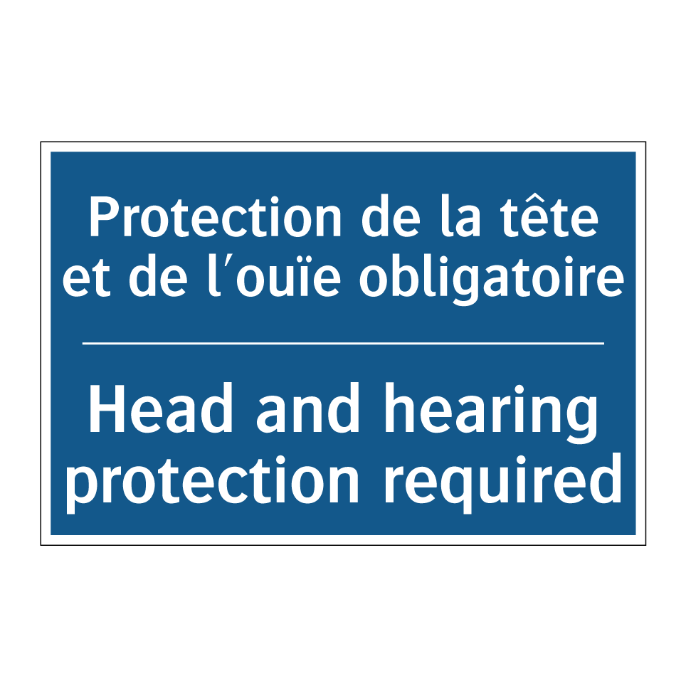 Protection de la tête et de l'ouïe  /.../ - Head and hearing protection required /.../