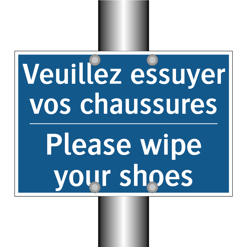 Veuillez essuyer vos chaussures /.../ - Please wipe your shoes