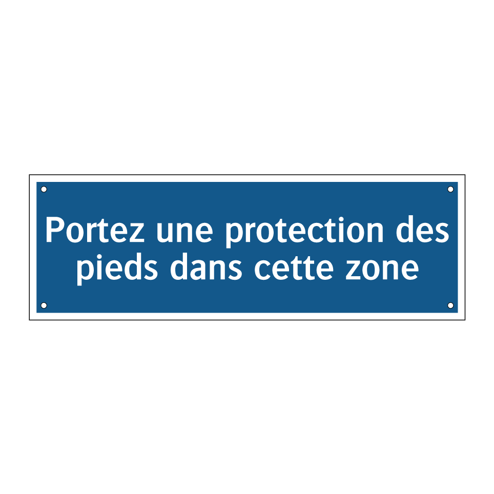 Portez une protection des pieds dans cette zone