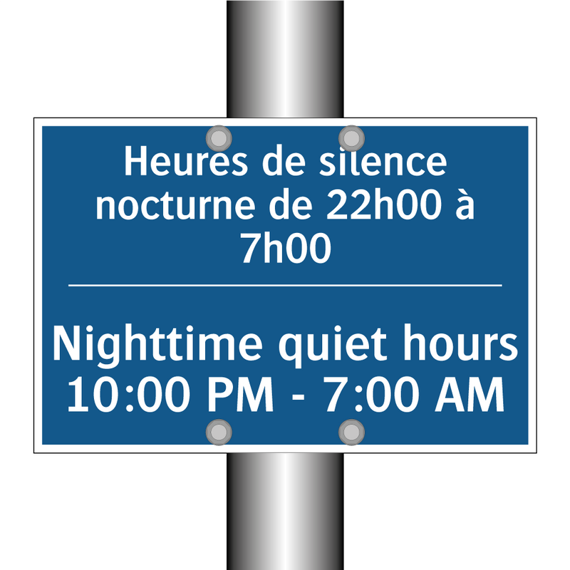 Heures de silence nocturne de  /.../ - Nighttime quiet hours 10:00 PM  /.../