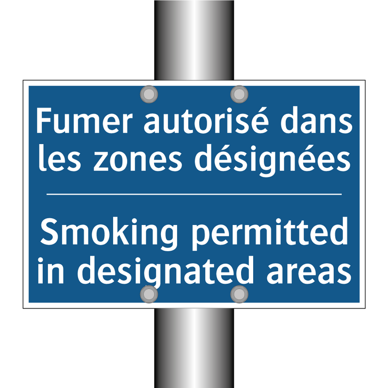 Fumer autorisé dans les zones  /.../ - Smoking permitted in designated  /.../