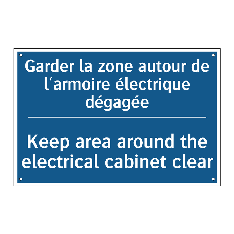 Garder la zone autour de l'armoire  /.../ - Keep area around the electrical  /.../